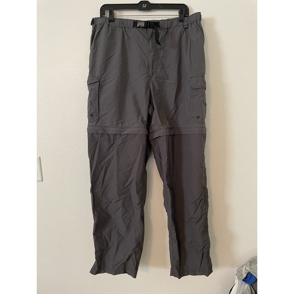 REI Pants Mens Large Gray Cargo Pockets Straight Leg Lightweight Casual Short 32